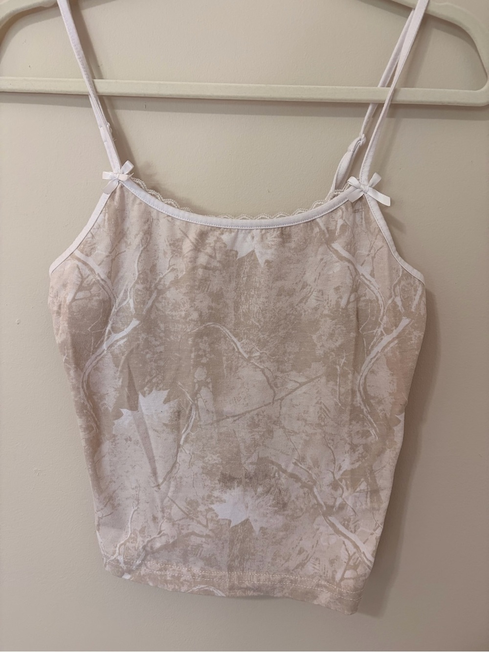 refuge White Lace-Trim Tank Top